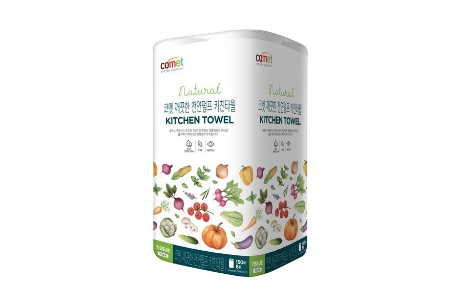 코멧 깨끗한 천연펄프 키친타월 제품 이미지